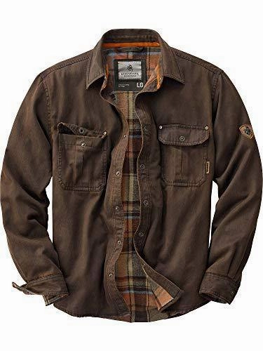 Legendary Whitetails Men's Journeyman Rugged Shirt Jacket Tobacco Large Friction Resistant FullCoverageHood