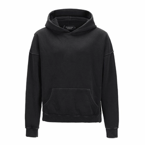 European and American High-Street Washed Short, Personalized Tailoring Side Slit Loose Hooded Sweater Layer Bold