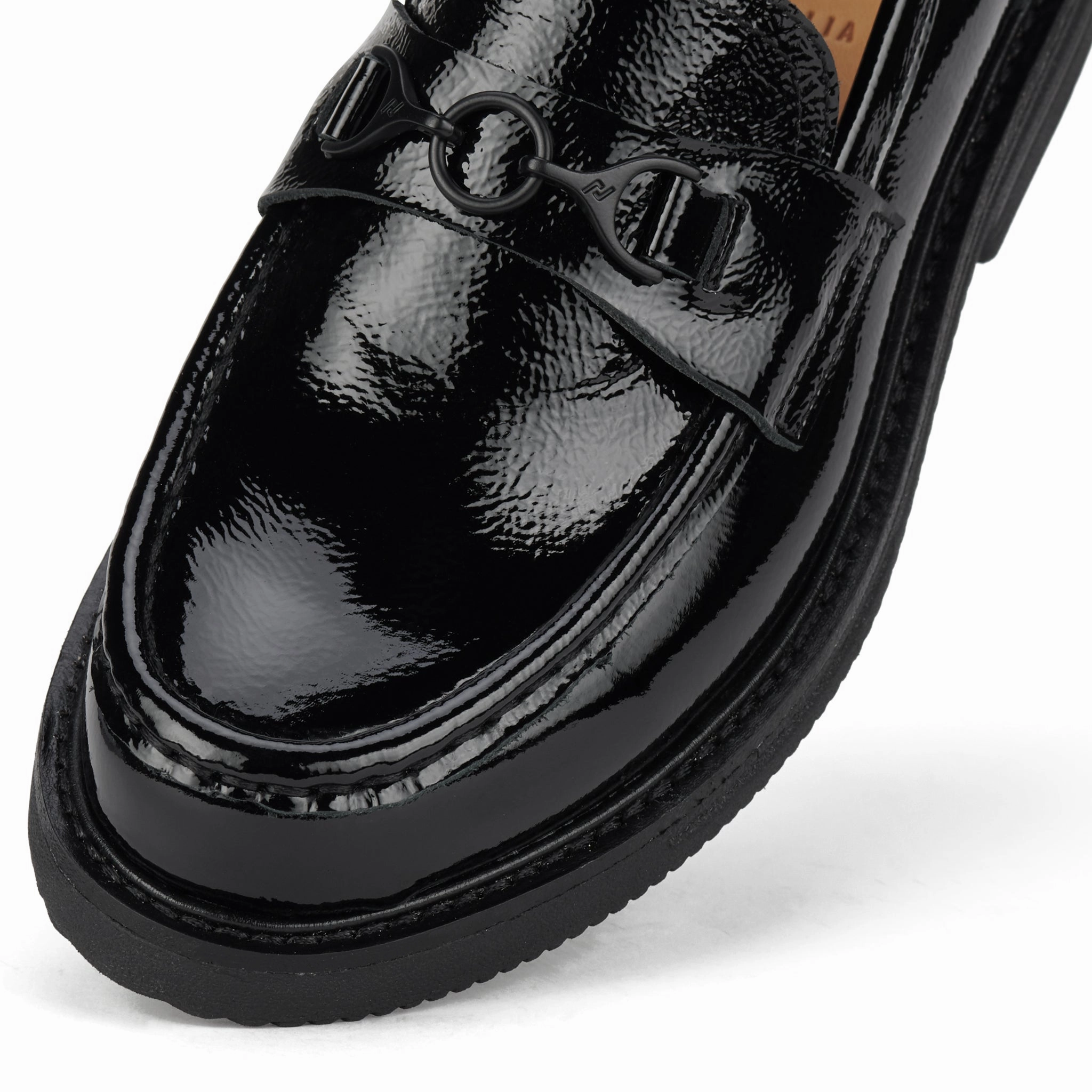 Flower Jog Loafer Rise Black Patent