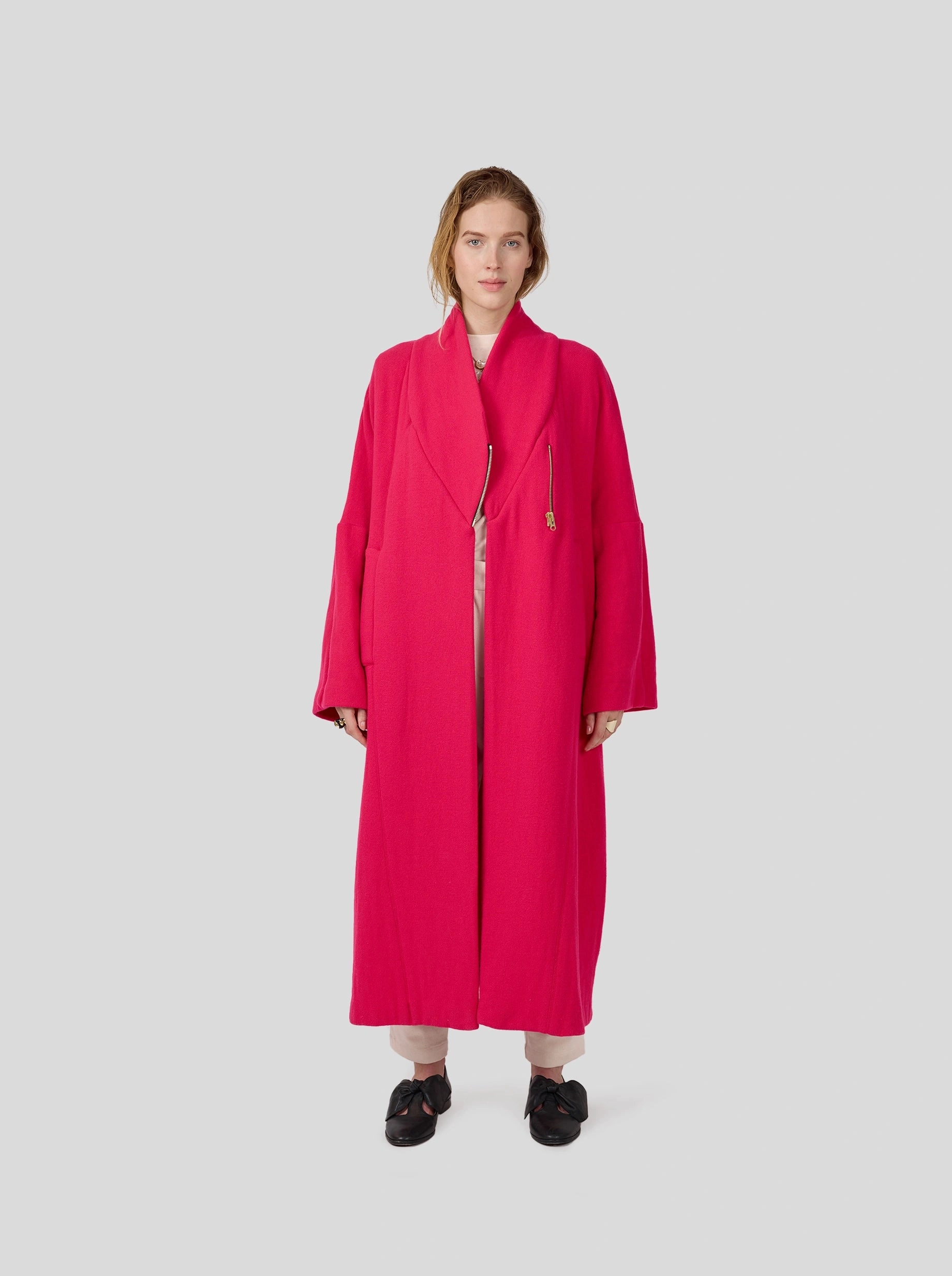 Manteau Eren en cachemire Razuberi rose Wind Protection