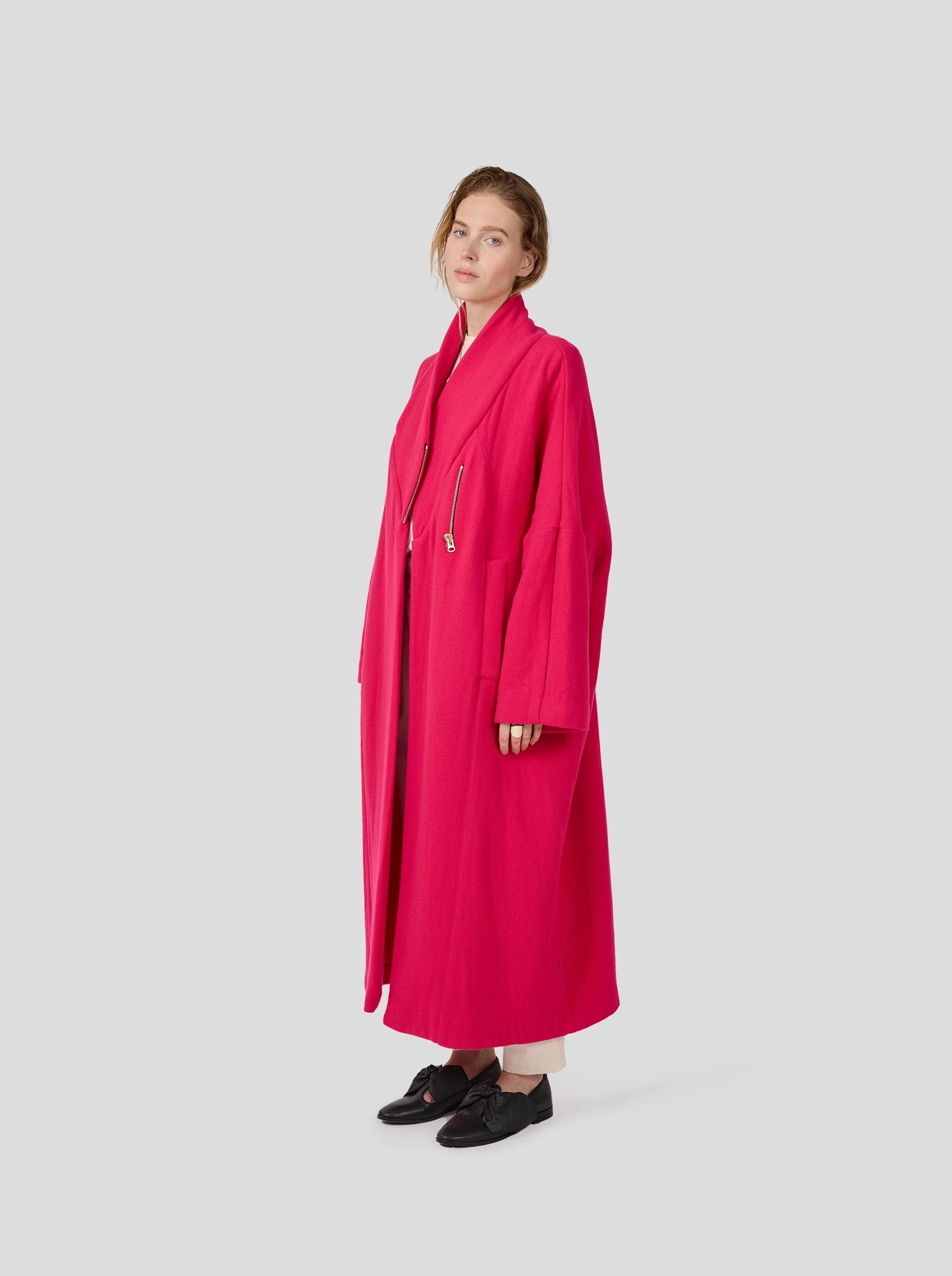 Manteau Eren en cachemire Razuberi rose Tear Resistant Fabric