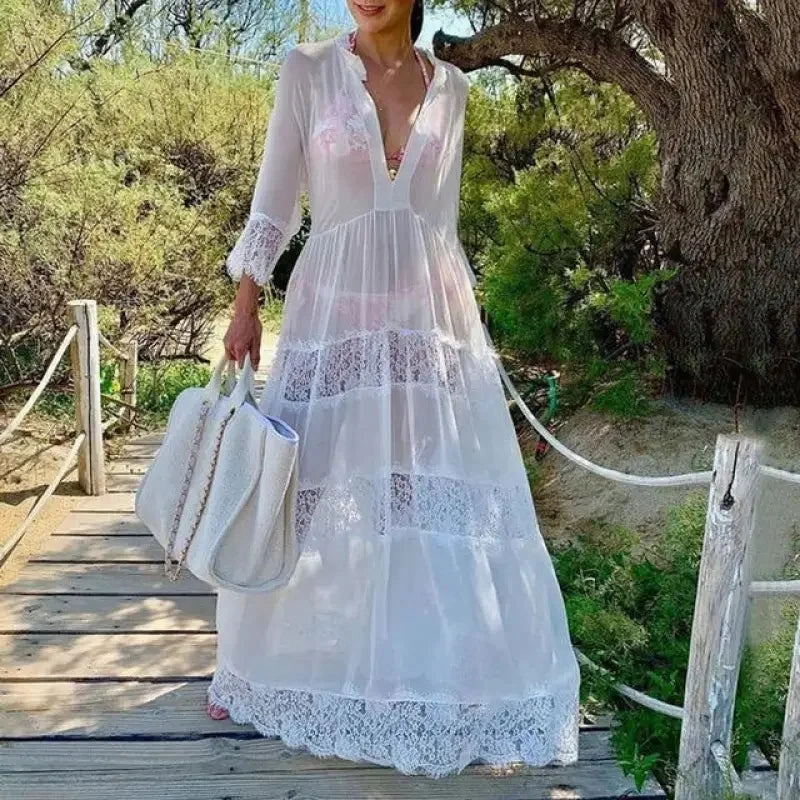 Maxi Kimono beachwear Waterfront Escape Waterproof Lining