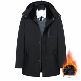 Operation Men's Coat Winter Thick Cotton Clothing Removable Hat