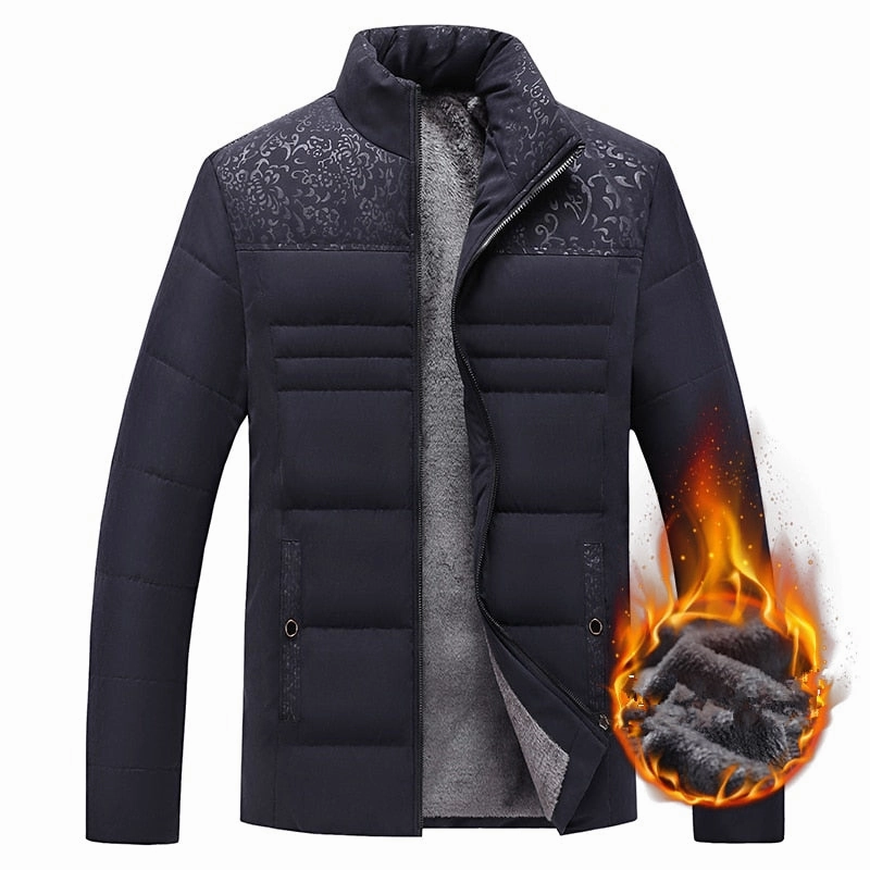 Ultraviolet Protection FoldableStructure Men's Plush Thickened Parkas Stand Collar Winter Jacket