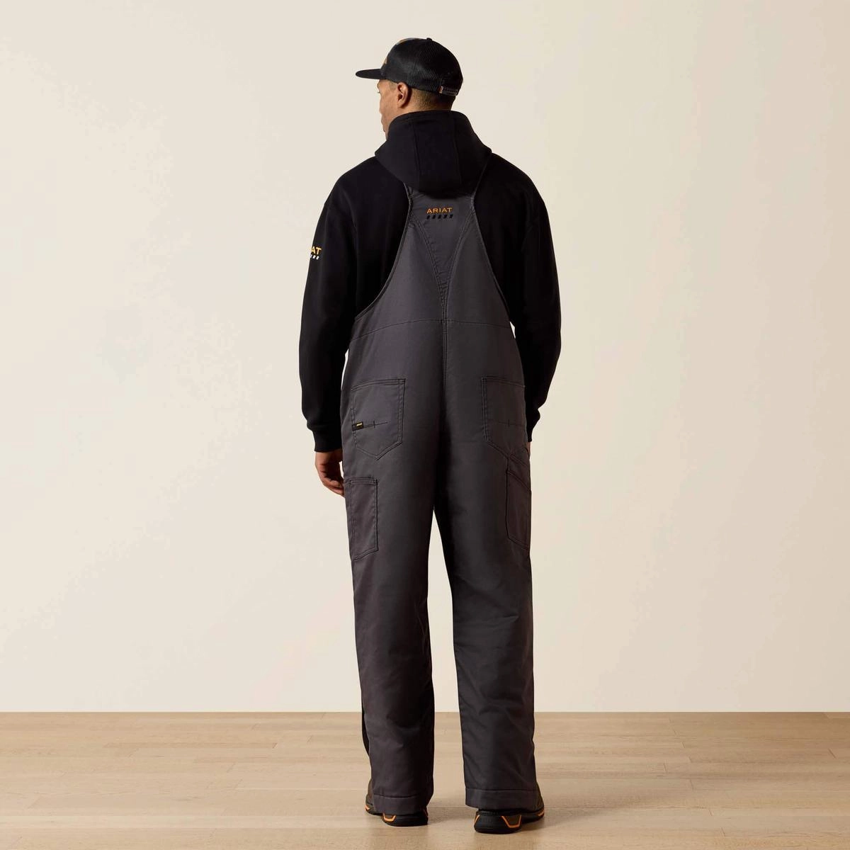 Seamless transition Royal Ease Men's Rebar DuraCanvas Stretch Gray Insulated Bib 10036680