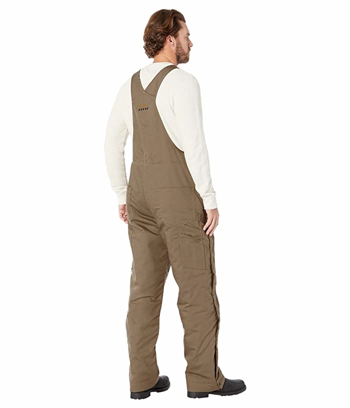 SmoothFinish KnotFree Tailoring Men's Rebar DuraCanvas Stretch Khaki Insulated Bib Overalls 10032505