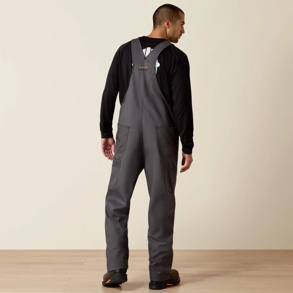 Men's Rebar Duracanvas Unlined Gray Bib Overalls 10034653 Vented Panels