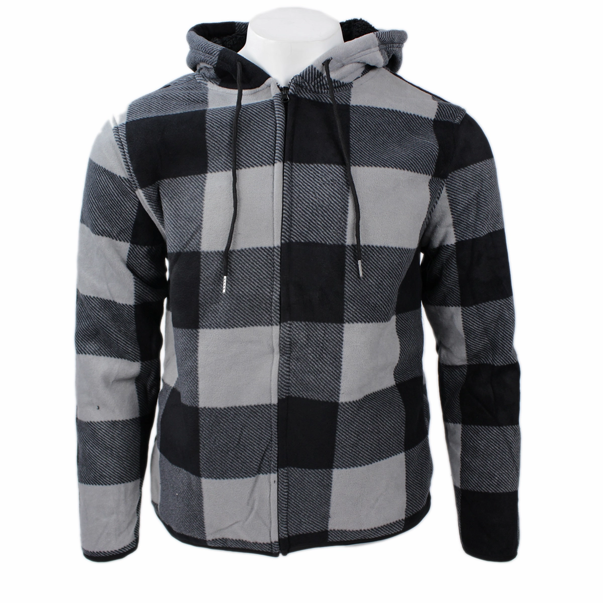 UVProtectionFinish Men's Sherpa-Lined Buffalo Plaid Hooded Fleece Jacket CO2397HF