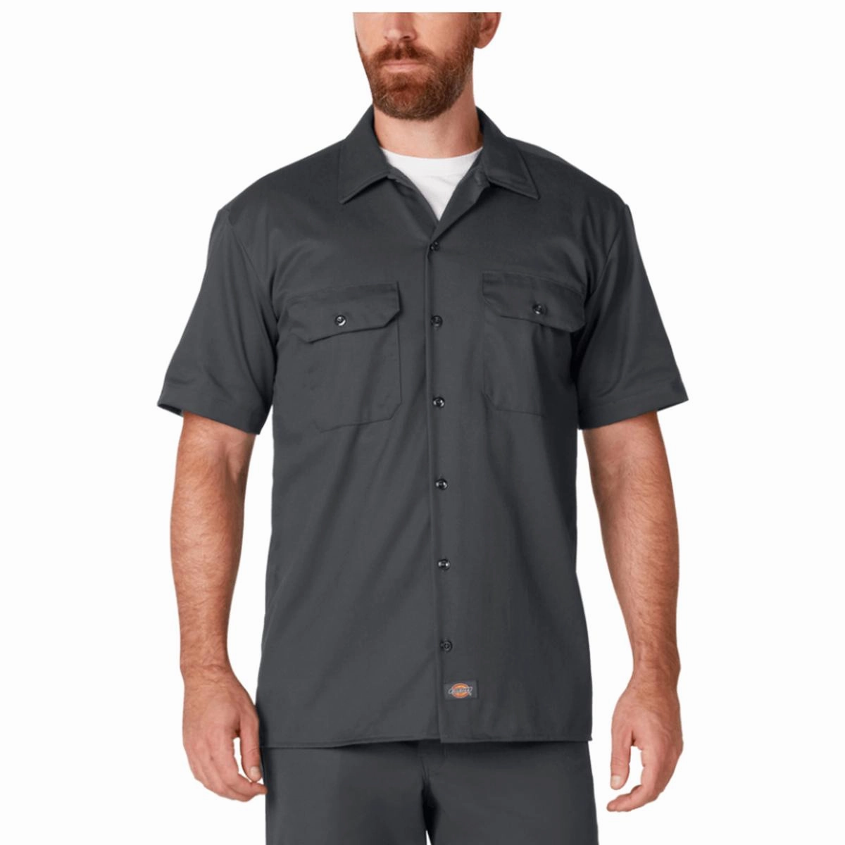 Men's Short Sleeve Work Shirt D1574 Energy Flow Free Mind
