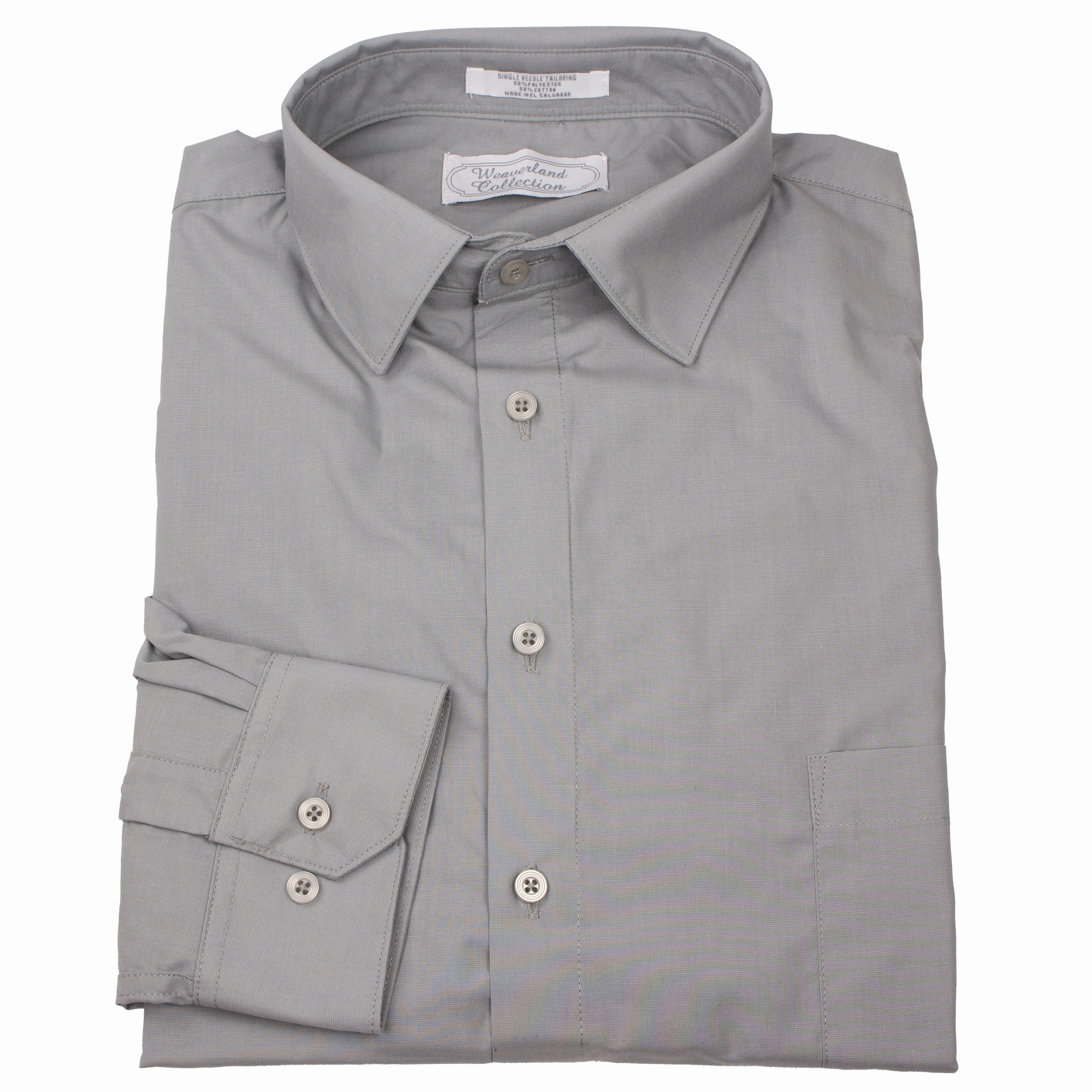 Men's Slim Fit Long Sleeve Gray Dress Shirt 2278 MoistureWicking Technology