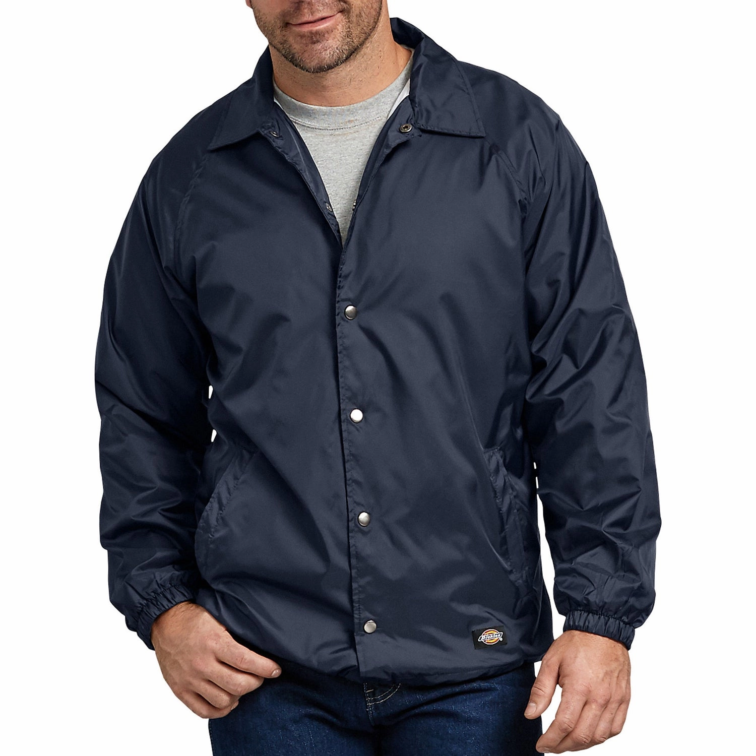 Men's Snap Front Nylon Jacket 76242 MoistureManagement Technology Natural Fiber Blend