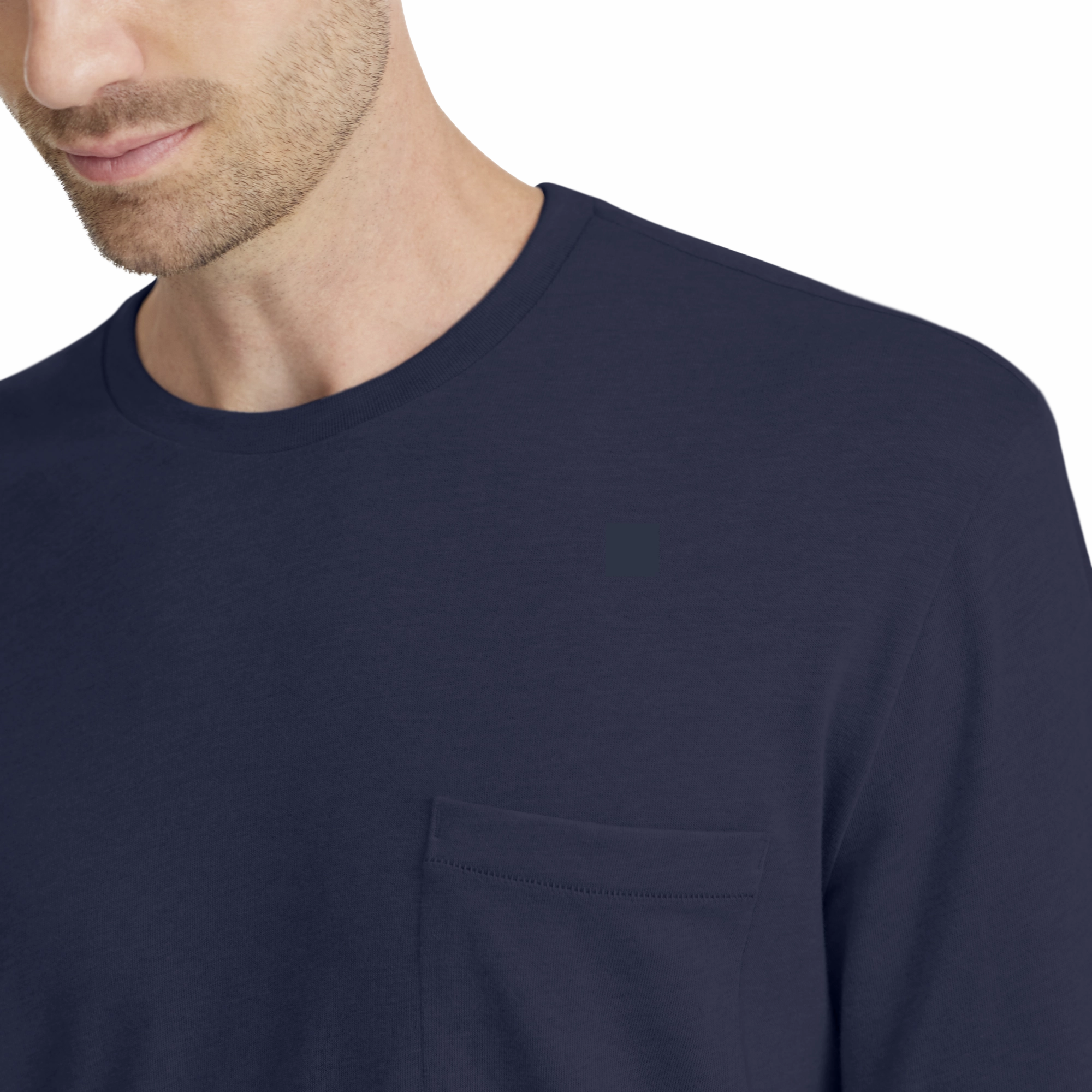 Men's Soft Merino Long Sleeve Tee - Deep Navy WaterRepellentCoating