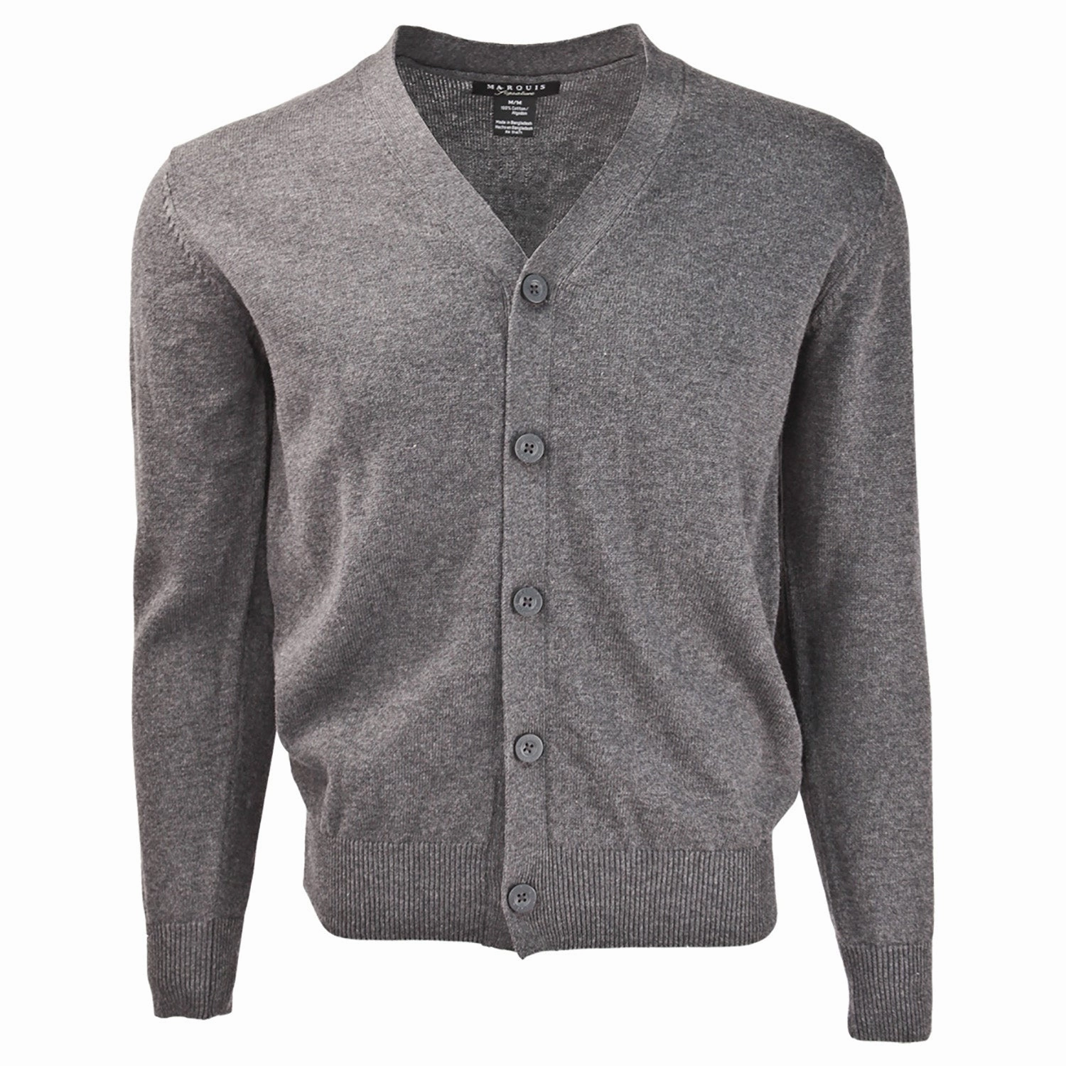 LightweightTextile ElasticWaistband Men's Solid Button Cardigan 19457