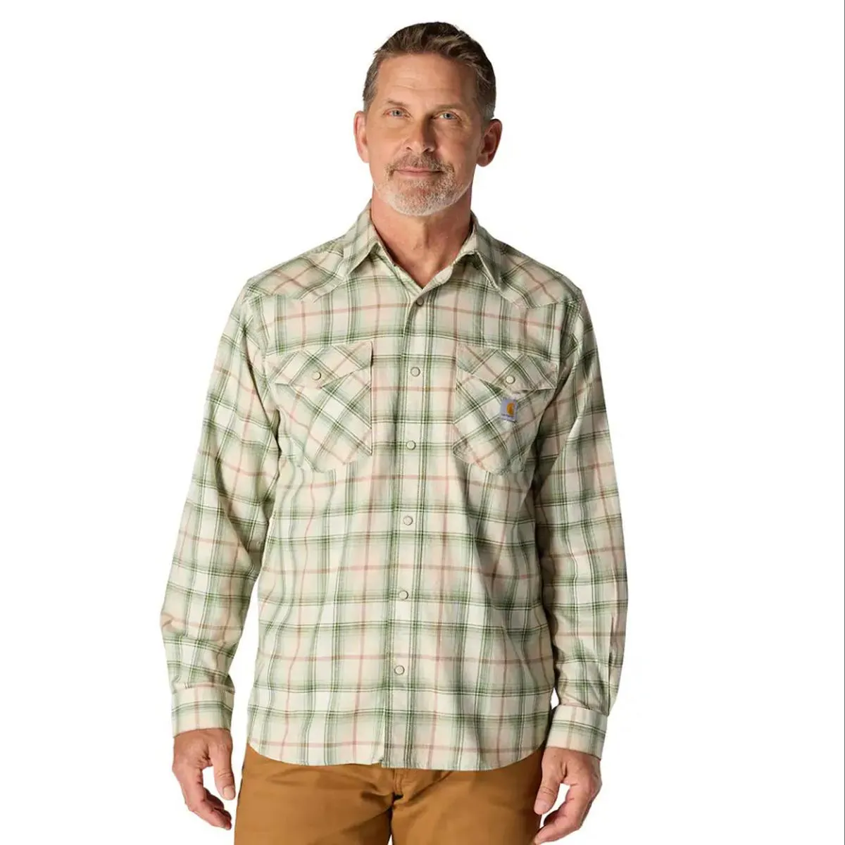 Men's Montana Rugged Flex Snap-Front Plaid Shirt 107016 SlipResistantWaistband
