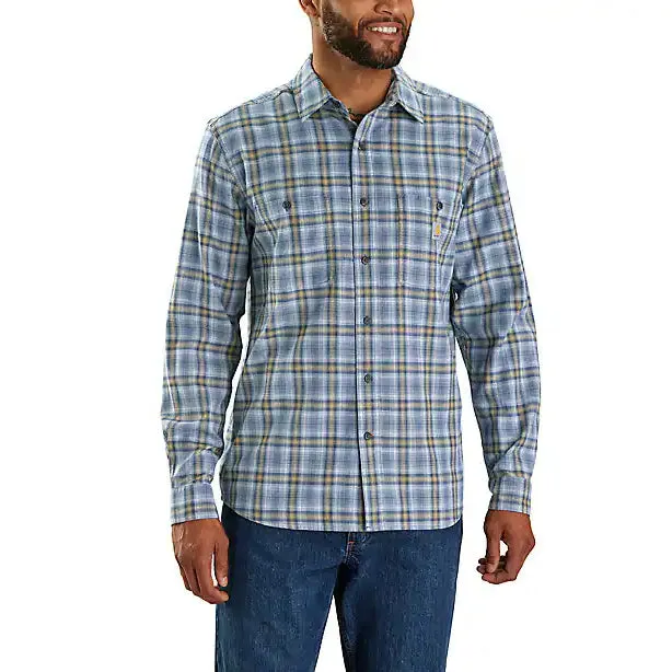 Men's Rugged Flex Lightweight Long-Sleeve Plaid Shirt 105949 Sheer Fit