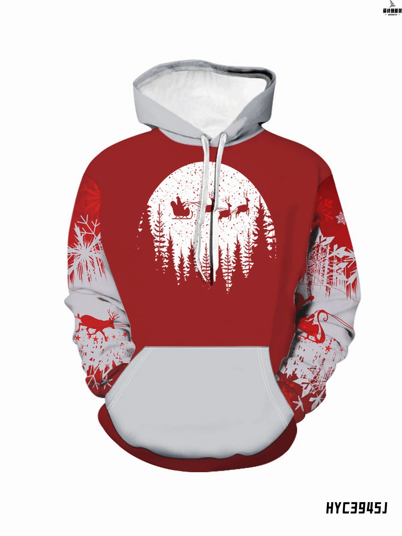 skiing suitable Men's Fashion Wear Sweater Christmas Digital Printing