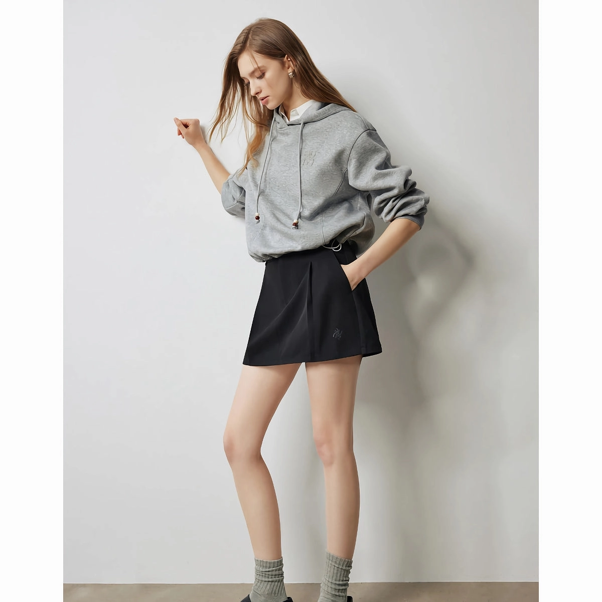 Eco Friendly Dye Mint Mambo Casual Hooded Drawstring Women's Pullover