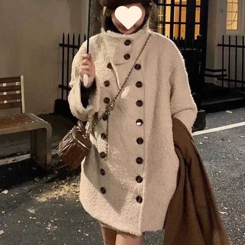 All Day Fit Mid-length Gentle High-grade Furry Cotton Jacket Top