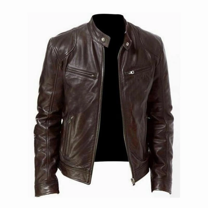 West Louis? Motorcycle Street Style Leather Jacket Smooth Finish
