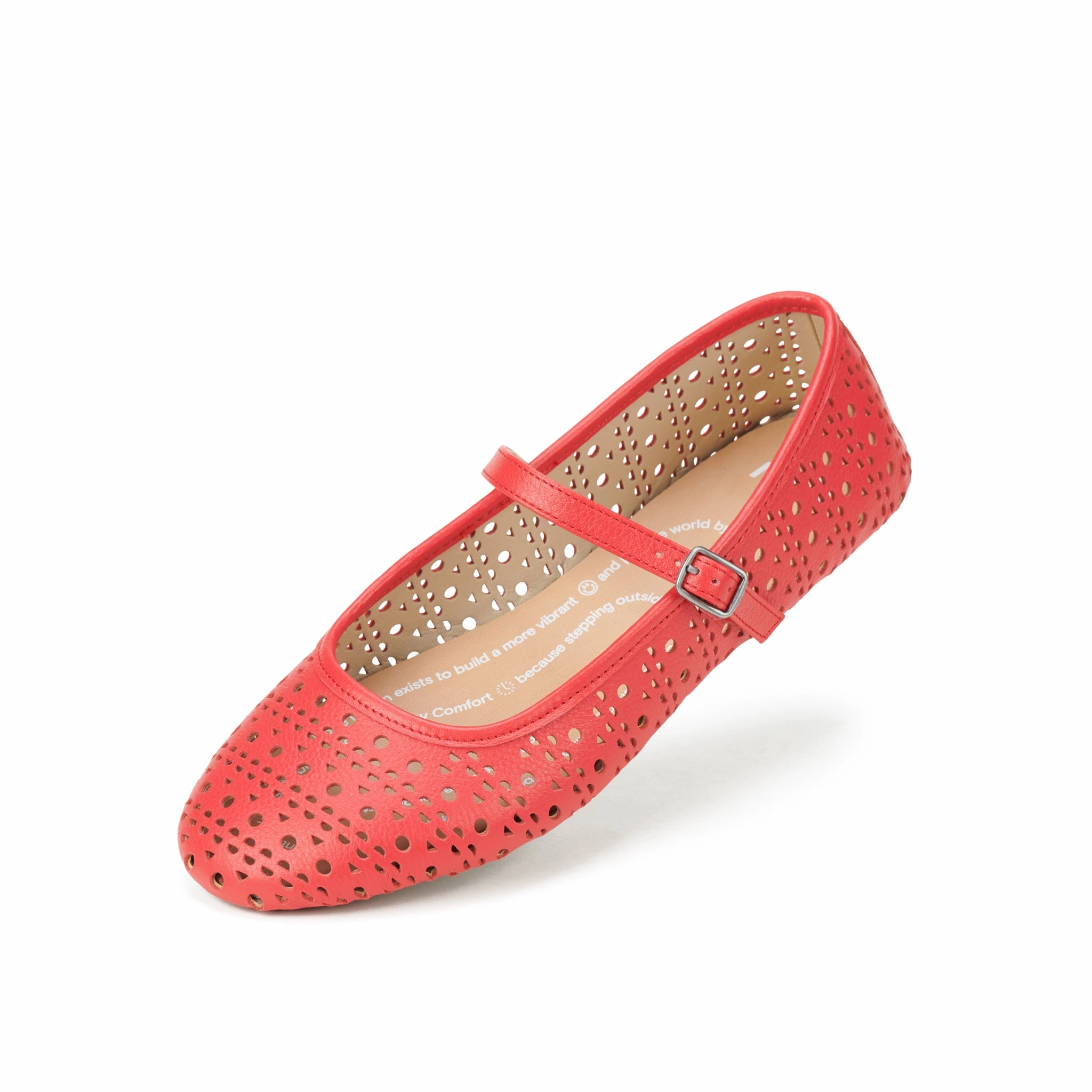 Eco friendly materials Casual Comfort Ballet Mary Jane Laser Fiesta Red
