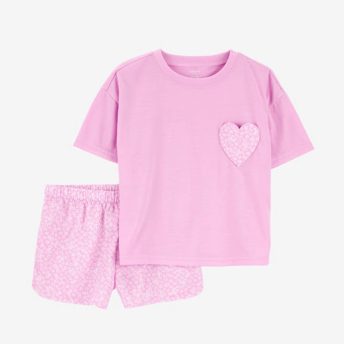 SeamlessPockets EcoFriendlyMaterial Girls' 2-Piece Heart Loose Fit Pajamas 3S904910