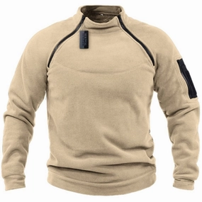 Knitted Look West Louis? Men Outdoor Tactical Warm Fleece Turtleneck Sweater