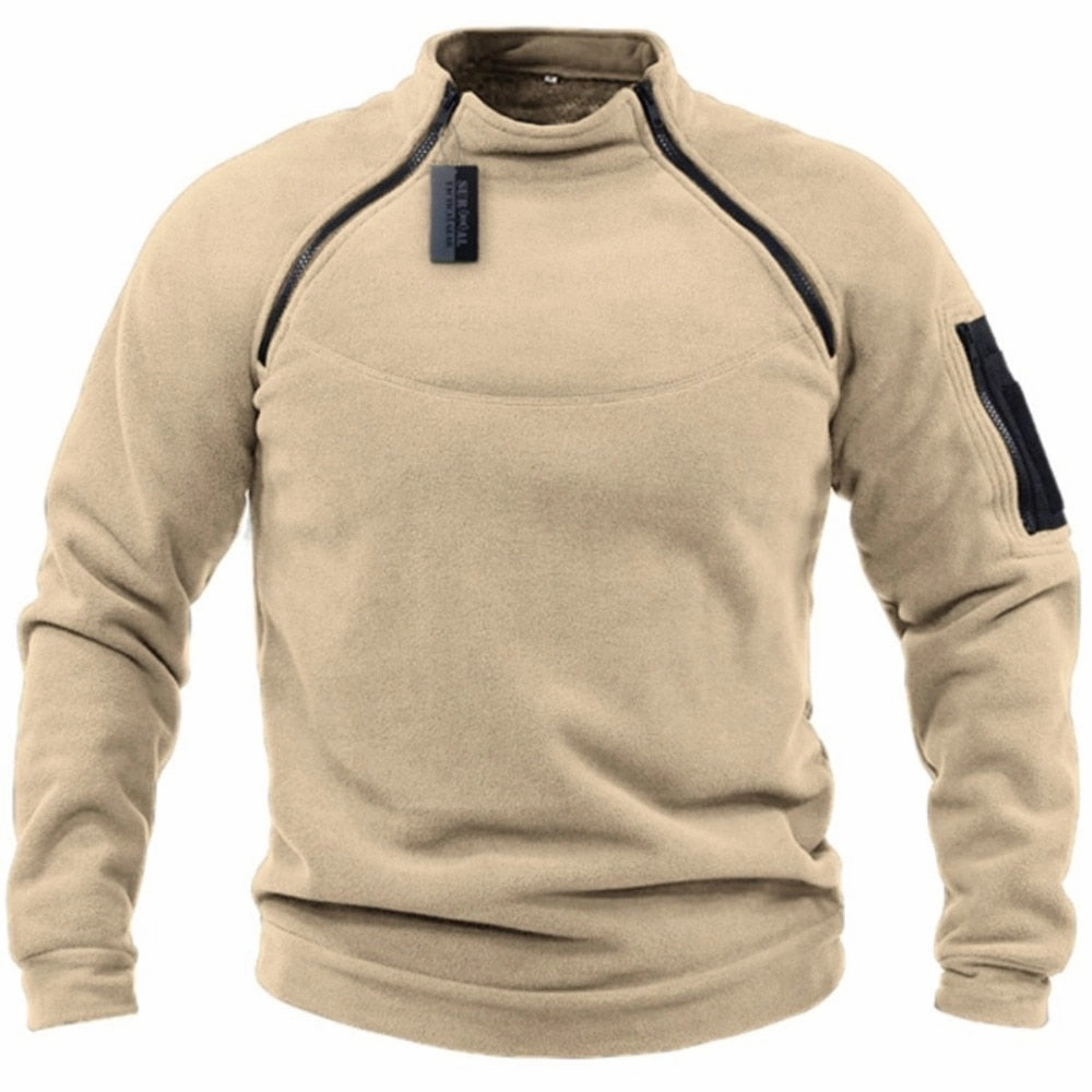 Knitted Look West Louis? Men Outdoor Tactical Warm Fleece Turtleneck Sweater