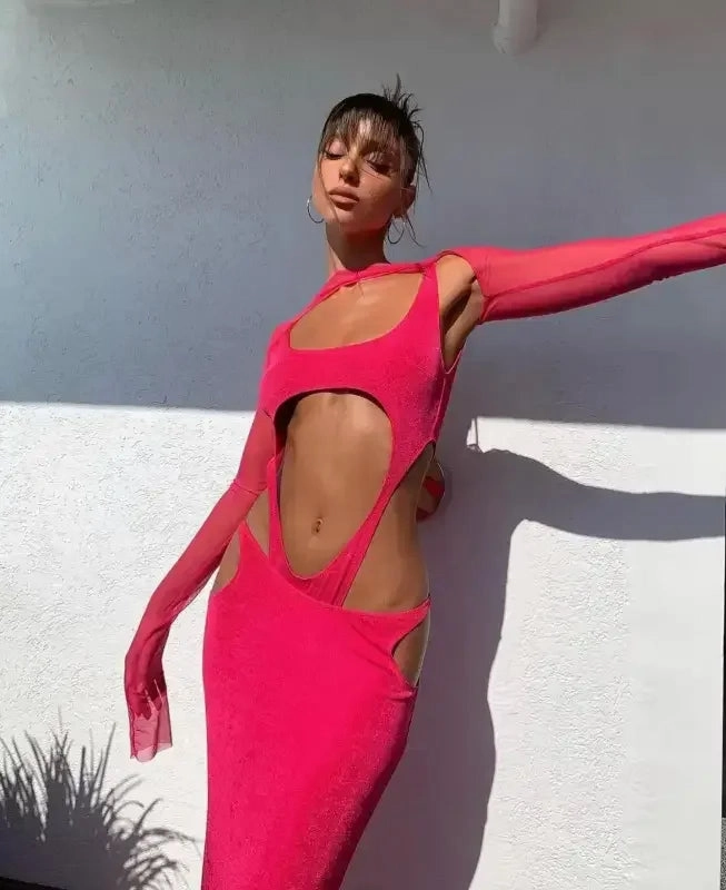 Fashion Forward Gestreifter, r??ckenfreier Monokini-Badeanzug