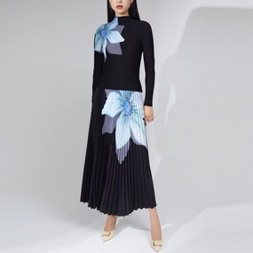 Travel Men Neutral Dance Women's Clothing Amazon Autumn Fashion Pleated Skirt Two-piece Suit