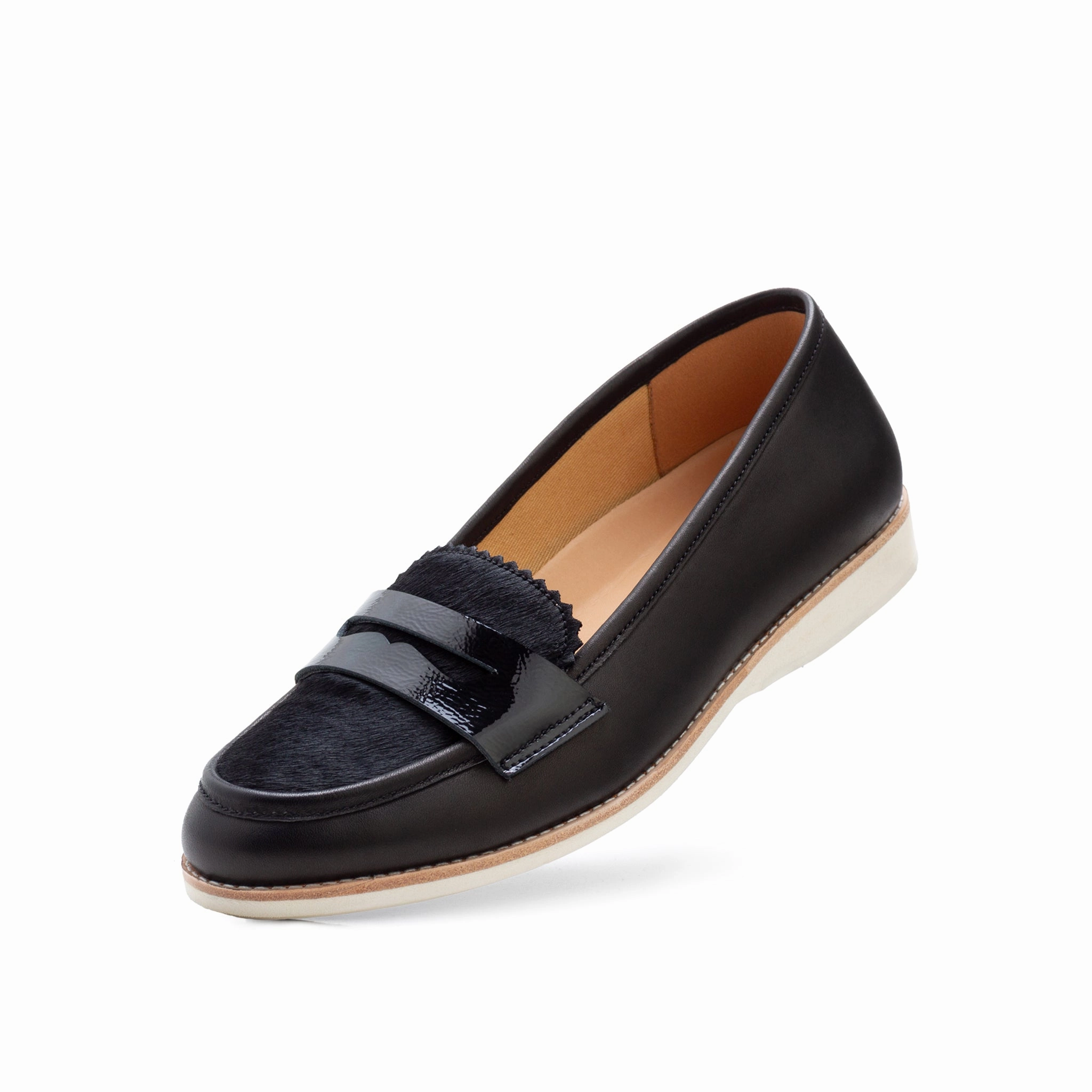 Penny Loafer All Black Multi light texture SlipOn
