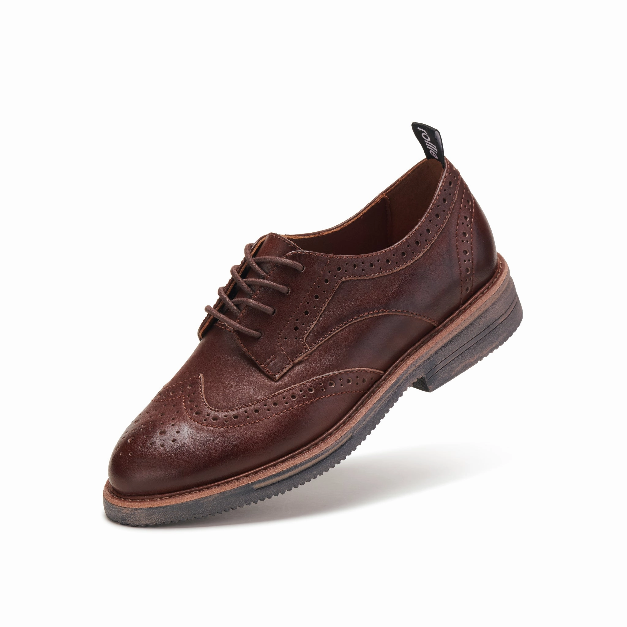 Brogue Rise Vintage Mocha Premium Lining Comfort Refined Cut