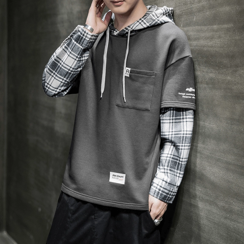 New Long-Sleeved Men'S Trendy Loose Bottoming Shirt Thin Sweater product brand name recognition