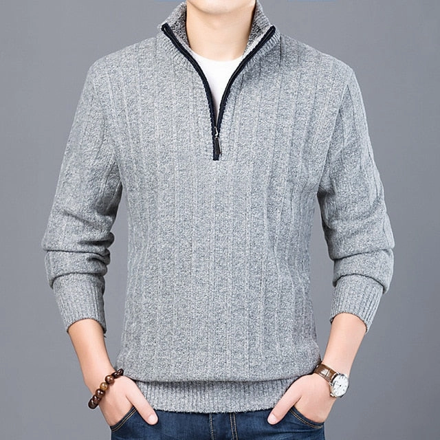 WaterResistantFabric Layered Look New Winter Men's Sweater Casual Pullover