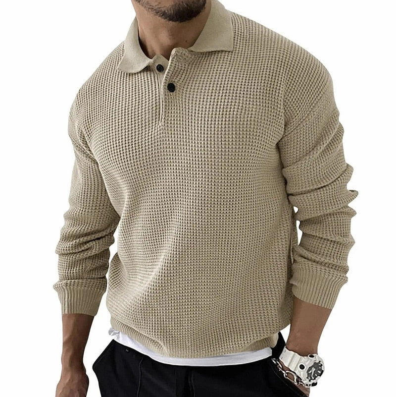 Planet Care EcoFriendly Textiles West Louis? Knitted Lapel Casual Business Men Sweater
