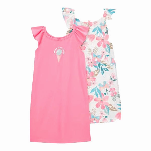 Relaxed Wear Club Mode Girls' 2-Piece Ice Cream Floral Nightgowns 3S406710