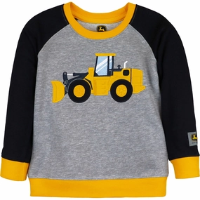 Foldable Hem Layer Play Toddler Boys' Long-Sleeve Construction Crew Sweatshirt J4T568HT