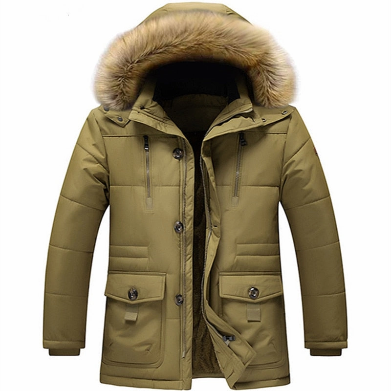 Modern Cut West Louis? Winter Thickening Warm Long Outerwear Coat