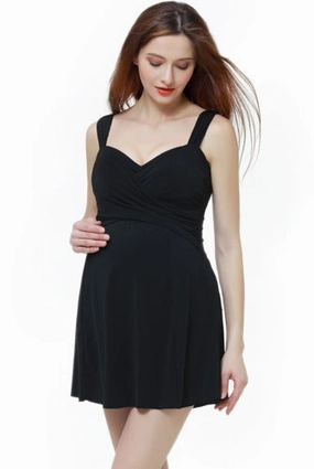 Packable design Momo Maternity UPF 50  One Piece Swimdress Bathing Suit Tropical Vacation