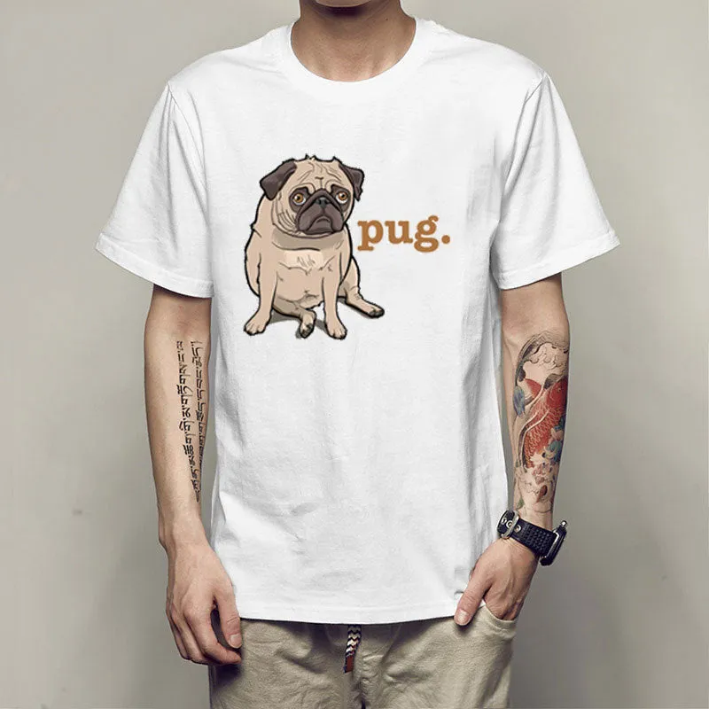 Stretchable Armholes Short sleeved breeziness Personality spoof pug men T-shirt
