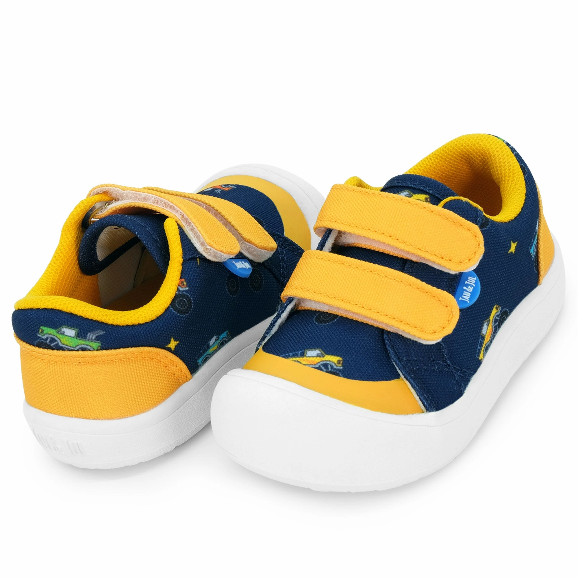 Secure Closure Strap Jan & Jul Mini Canvas Sneakers - Big Trucks