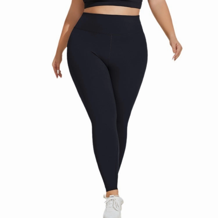 Plus Size Yoga Pants High Waist Hip Lift Seamless Cloud Sense Women's Fitness Exercise Non Slip Grip Waistband
