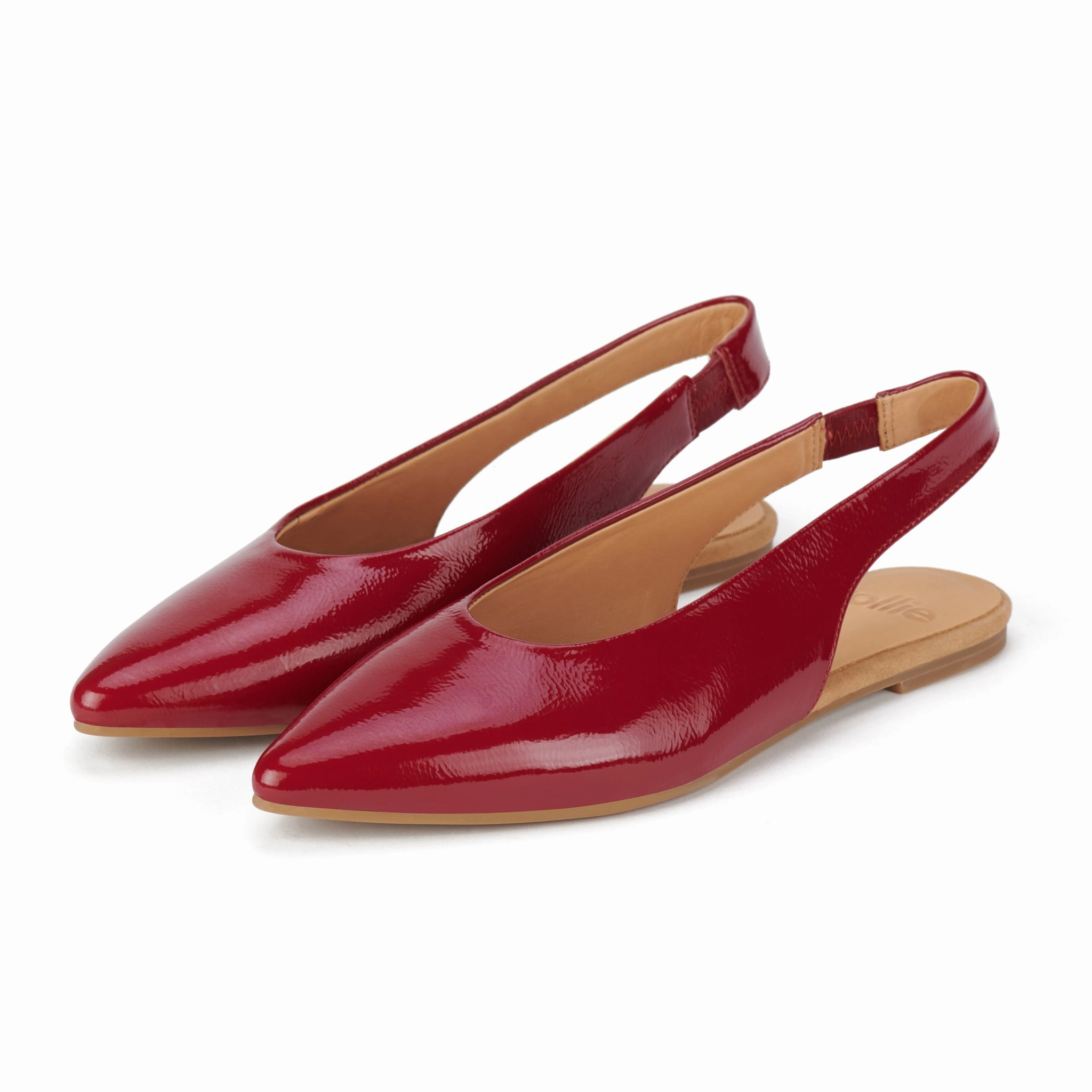Pointed Slingback Merlot Patent PaddedCollar