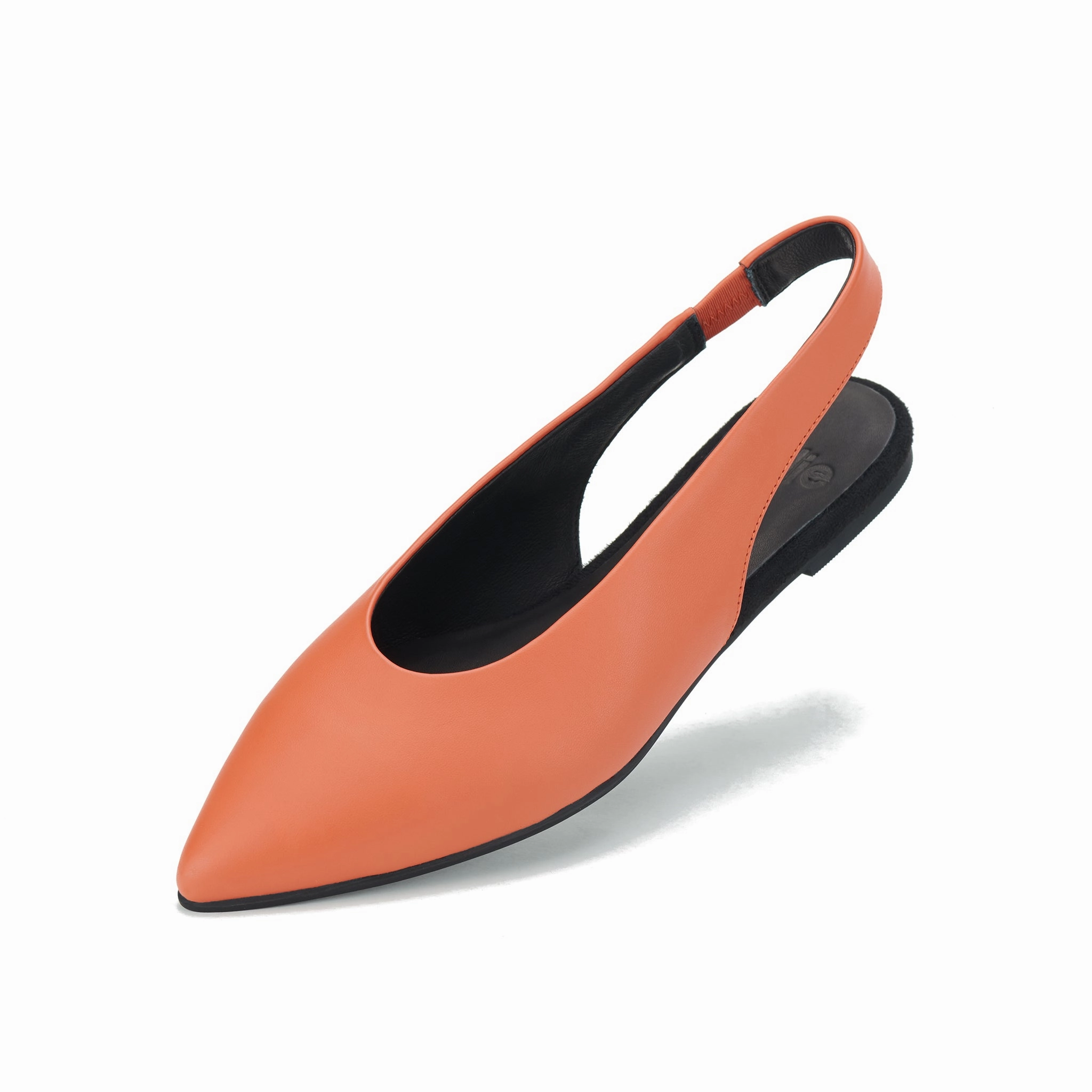 Low Step Pointed Slingback Tangerine