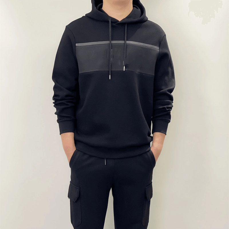 Outdoor Casual Loose Letter Printing Pullover Hooded Sweater Men Fashion Comfort