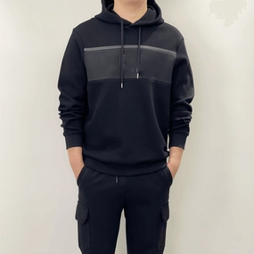 Outdoor Casual Loose Letter Printing Pullover Hooded Sweater Men Urban Hoodie