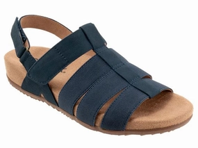 Softwalk Burnaby - Women's Sandal Navy Nubuck (483) Outfit Friendly Beach Ready