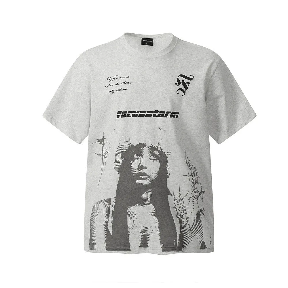 contrast Printed T-shirt Short-sleeved Shirt For Men