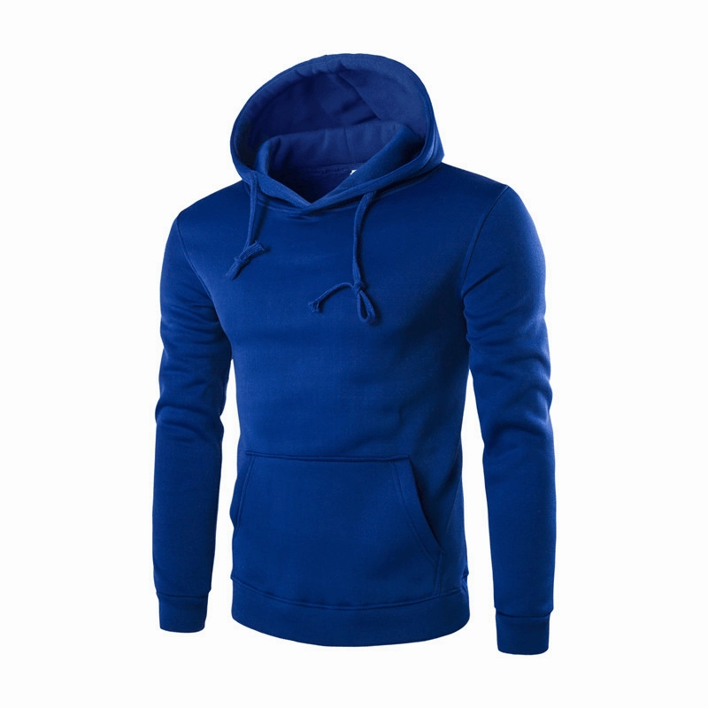 Pure Color Slim Men'S Hooded Long Sleeve Casual Simple Pullover Sweater Practical