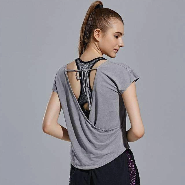 Ventilated Back Panels Thermoregulation Tech Quick Dry Open Back Workout Yoga Top