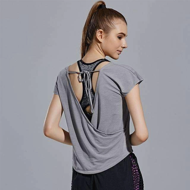 Fleece Quick Dry Open Back Workout Yoga Top